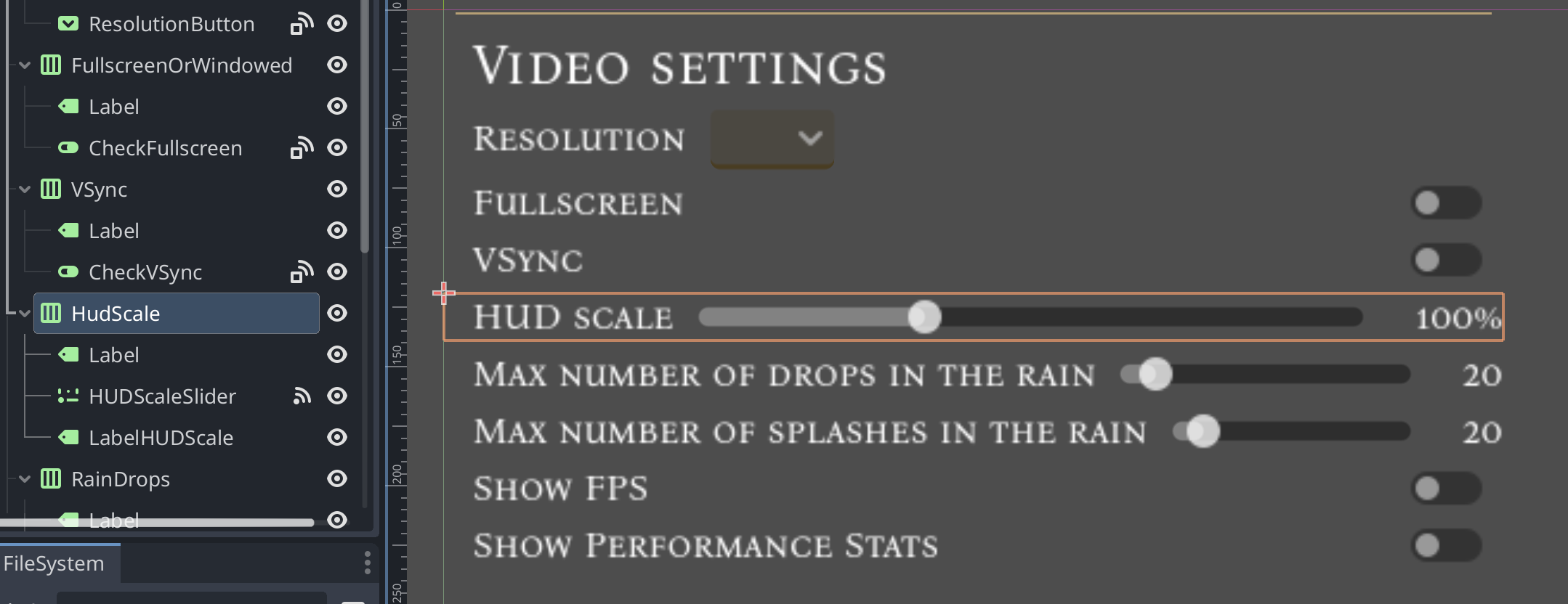 Slider for Scaling